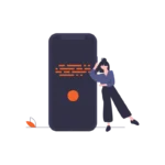 Sesli arama optimizasyonu (VSEO) sürecini ve mobil cihaz üzerindeki konuşma dili sorgularını gösteren illüstrasyon.