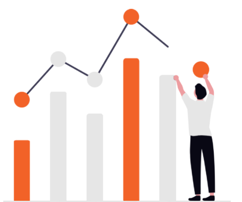cretsiz dijital analiz ile mevcut performansı ölçen ve büyüme potansiyelini optimize eden profesyonel figürü illüstrasyonu.