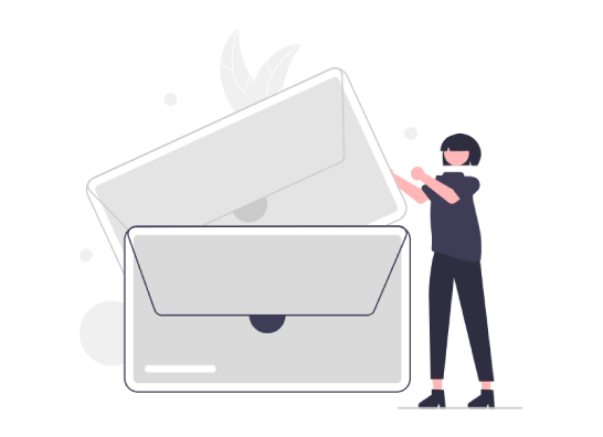 Müşterilerle güçlü bağ kurmak için etkili e-posta pazarlama stratejilerini ve kampanyalarını simgeleyen zarf/doküman illüstrasyonu.