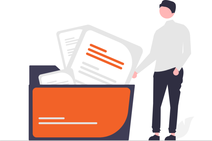 Dijital süreçleri sadeleştiren, uygulanabilir bilgi ve strateji rehberlerini sunan profesyonel figürü illüstrasyonu.