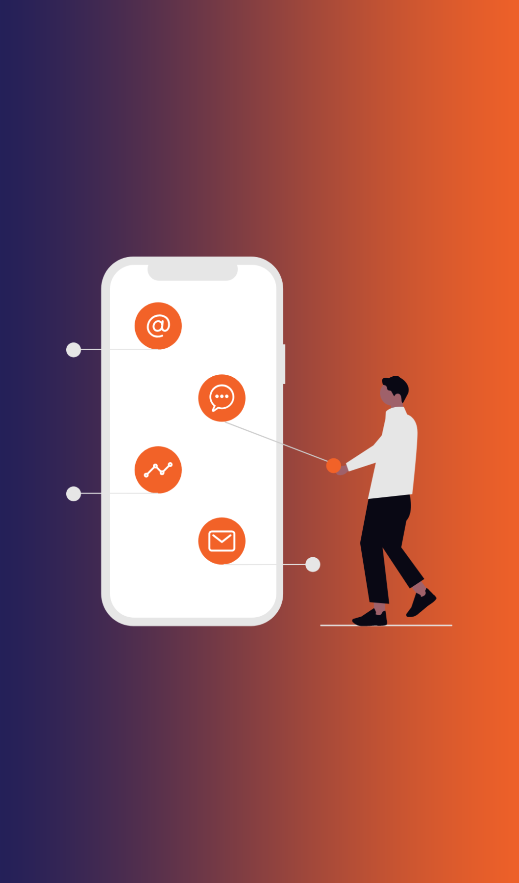 Google reklamları stratejisi için mobil cihaz üzerinde doğru zamanlamayı, analizi ve çoklu iletişim kanallarını yöneten profesyonel figürü illüstrasyonu.