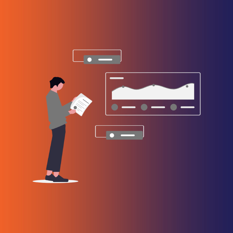 Kampanya verilerini, eğilim grafikleriyle analiz eden ve yeni gelişim fırsatları için rapor hazırlayan profesyonel figürü illüstrasyonu.