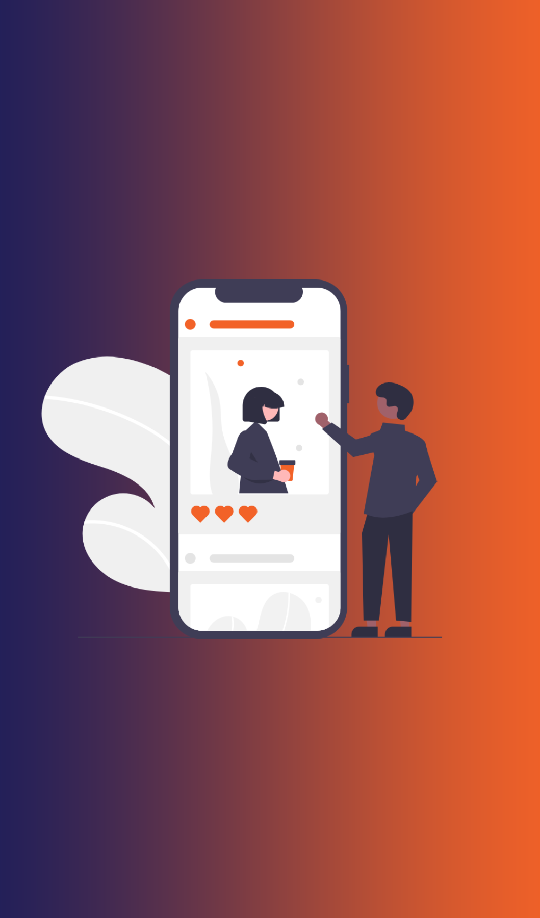 Meta reklamlarıyla hedef kitleyle buluşmayı ve etkileşimi artıran mobil sosyal medya gönderisi illüstrasyonu.