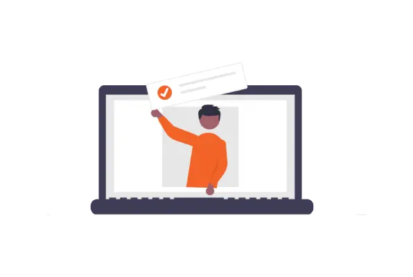 Uygulamalı Dijital Reklam Temelleri eğitimini temsil eden, dijital reklam onayı alan kullanıcı illüstrasyonu