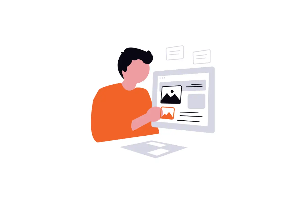 Deneyim odaklı web tasarım yaklaşımını ve kullanıcı arayüzü düzenlemelerini gösteren illüstrasyon